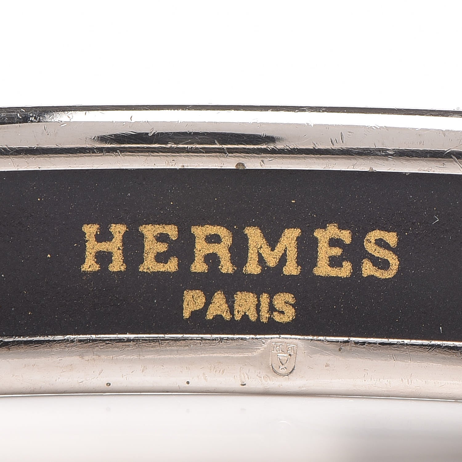 Hermes Enamel Printed Narrow Caleche Bracelet 65 Bleu 5 of 5