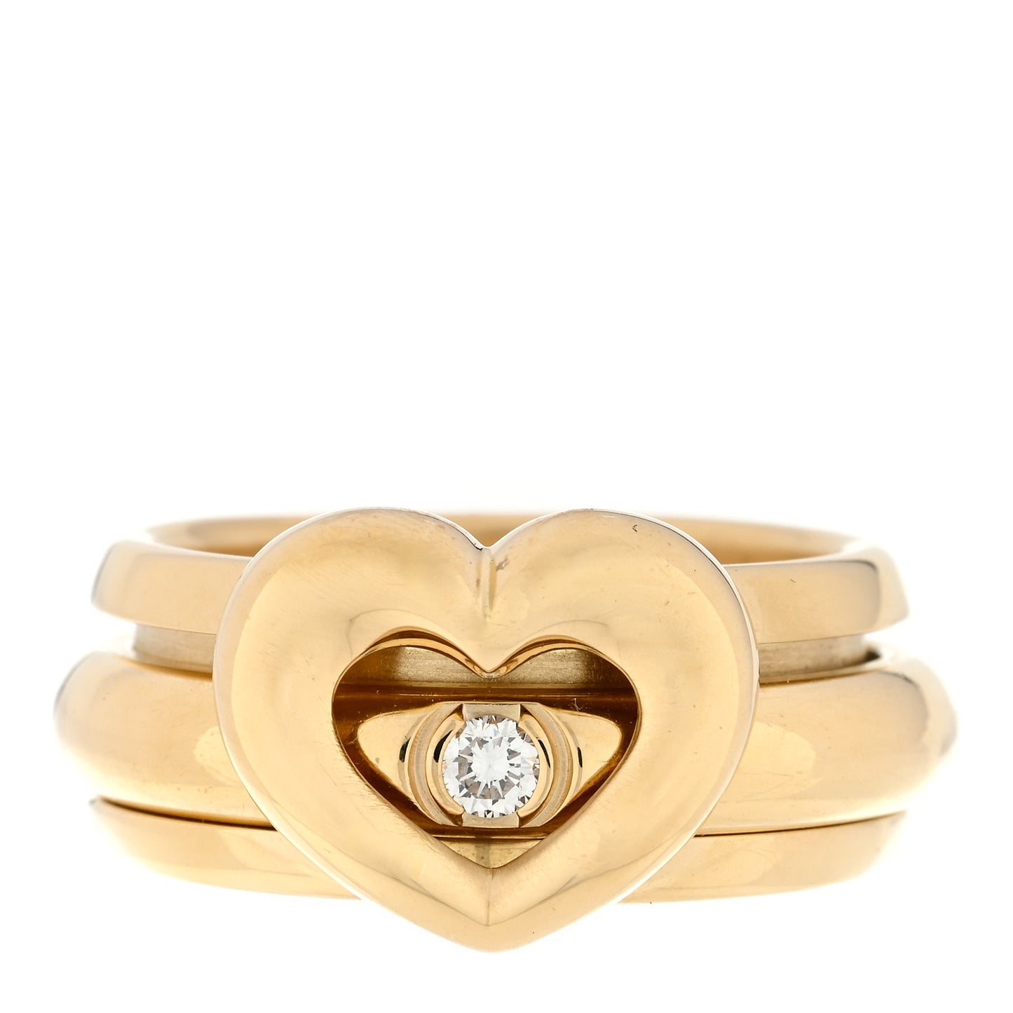 18K Yellow Gold Diamond Possession Heart Ring 60 9