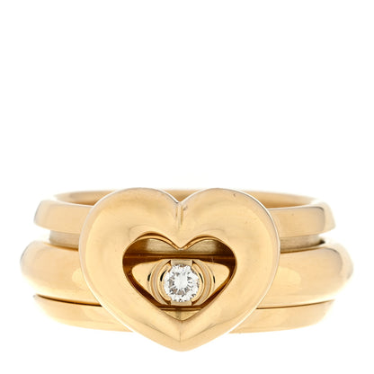 Piaget 18K Yellow Gold Diamond Possession Heart Ring 60 9 1 of 4