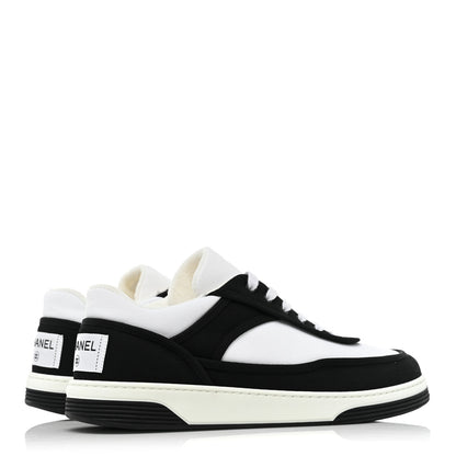 Chanel Fabric Womens Logo Sneakers 40.5 Black White 5 of 10
