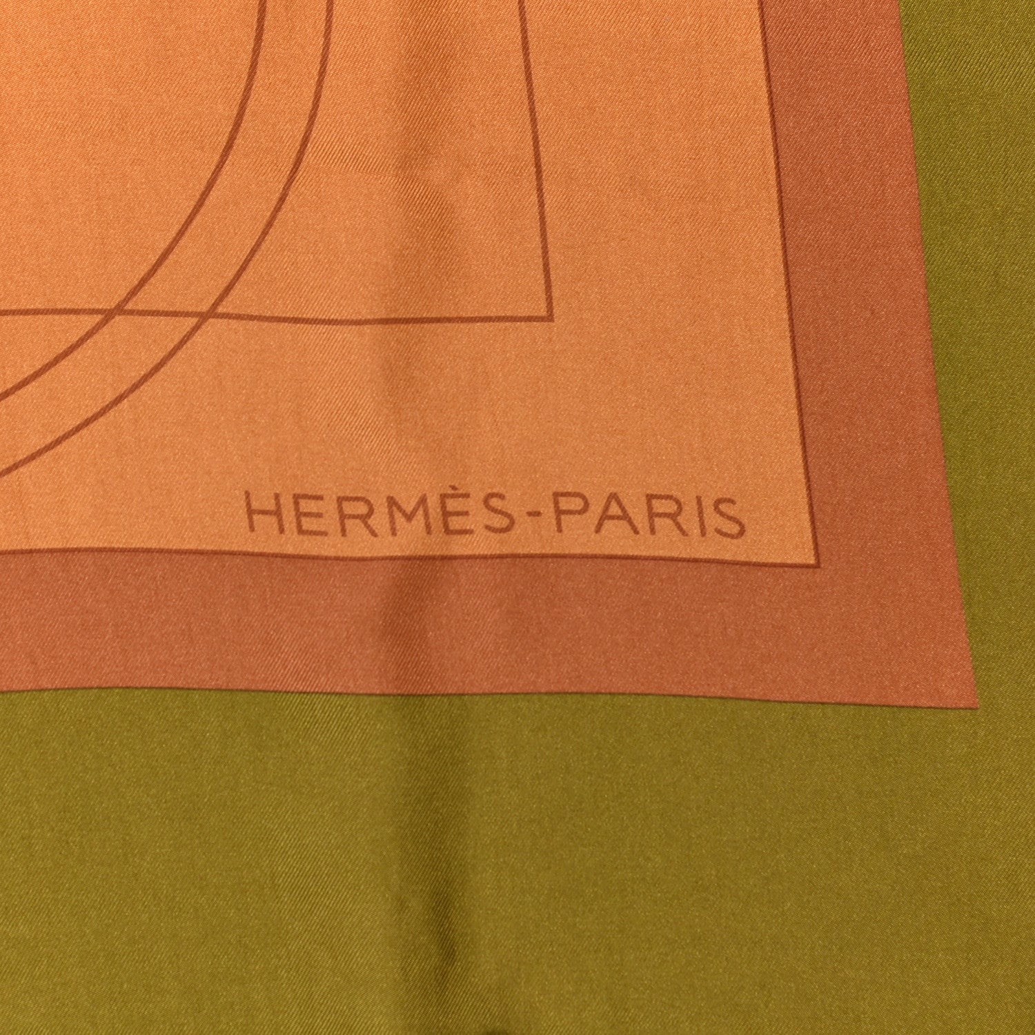 Hermes Silk Dip Dye Ex Libris Shawl 140 Rouille Bronze 2 of 5