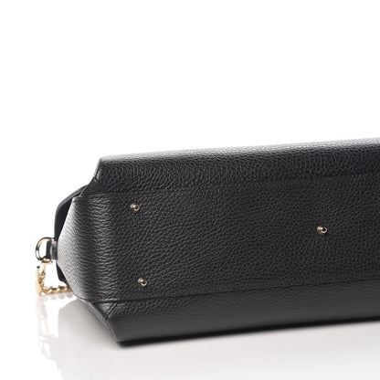 Gucci Dollar Calfskin Medium Interlocking G Top Handle Shoulder Bag Black 8 of 9