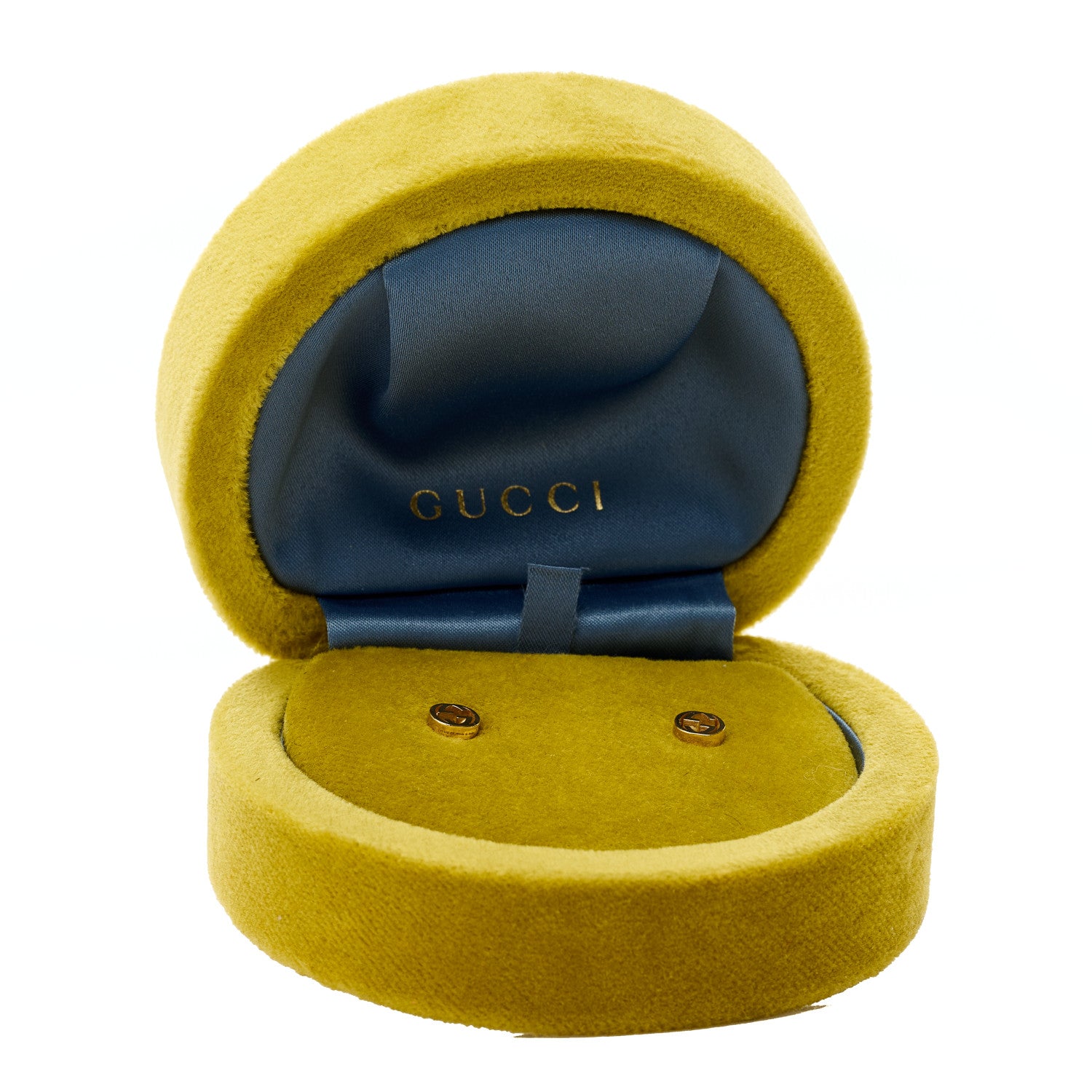 Gucci 18K Yellow Gold Interlocking G Stud Earrings 5 of 5