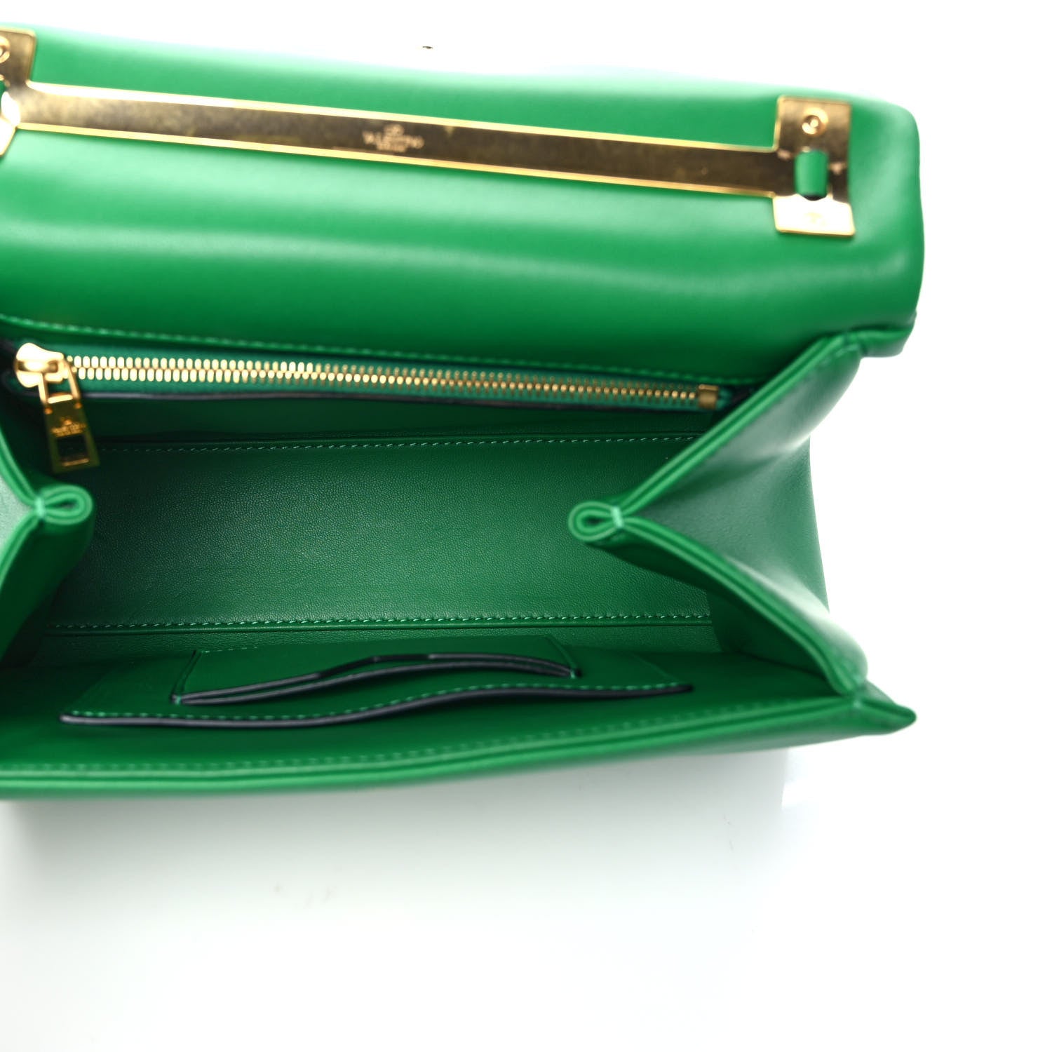 Valentino Garavani Nappa Tonal Monochrome Small One Stud Top Handle Bag Gea Green 5 of 9