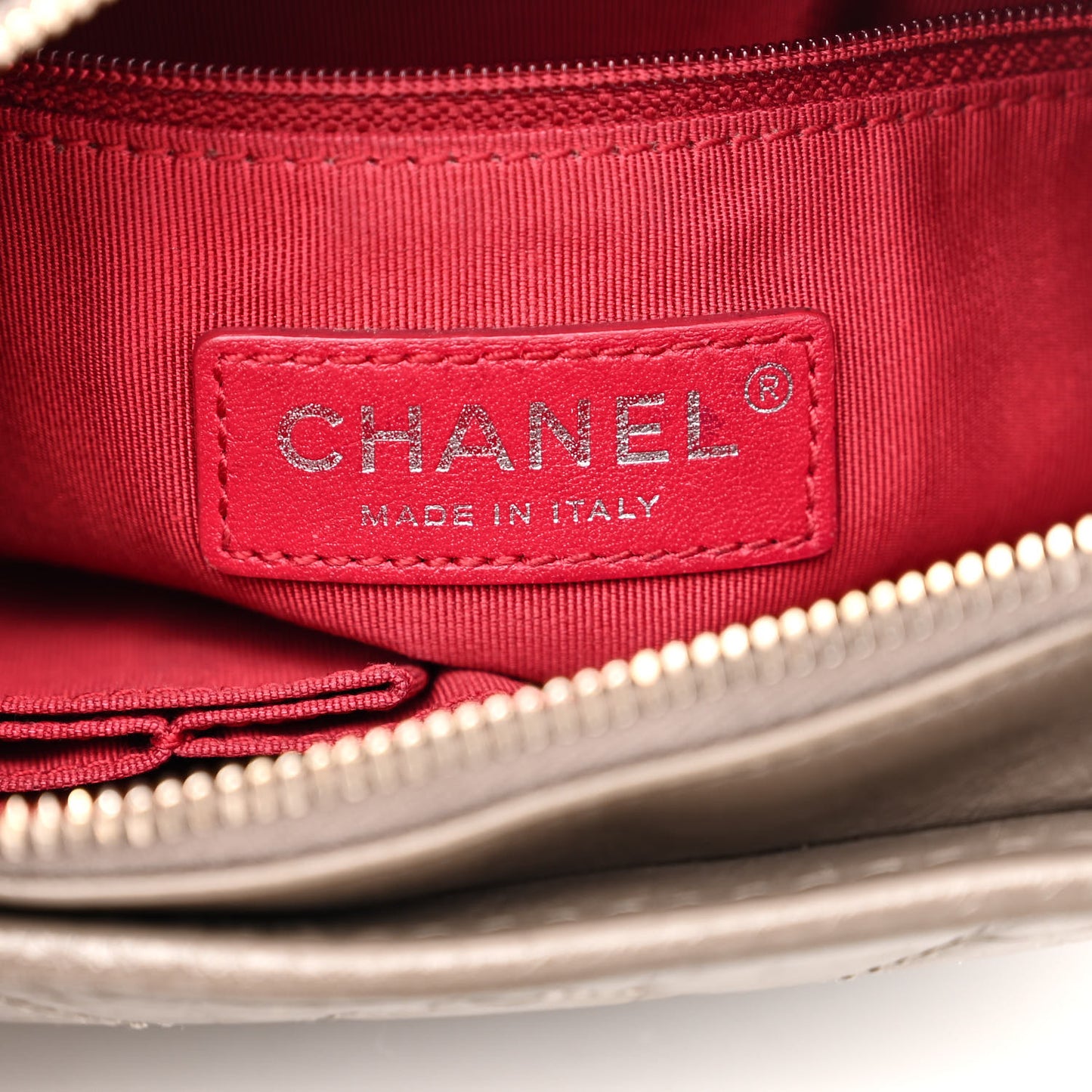Aged Calfskin Quilted Small Gabrielle Hobo Grey