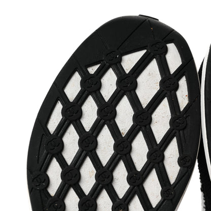 Chanel Knit Womens CC Sneakers 37 White Black 7 of 9