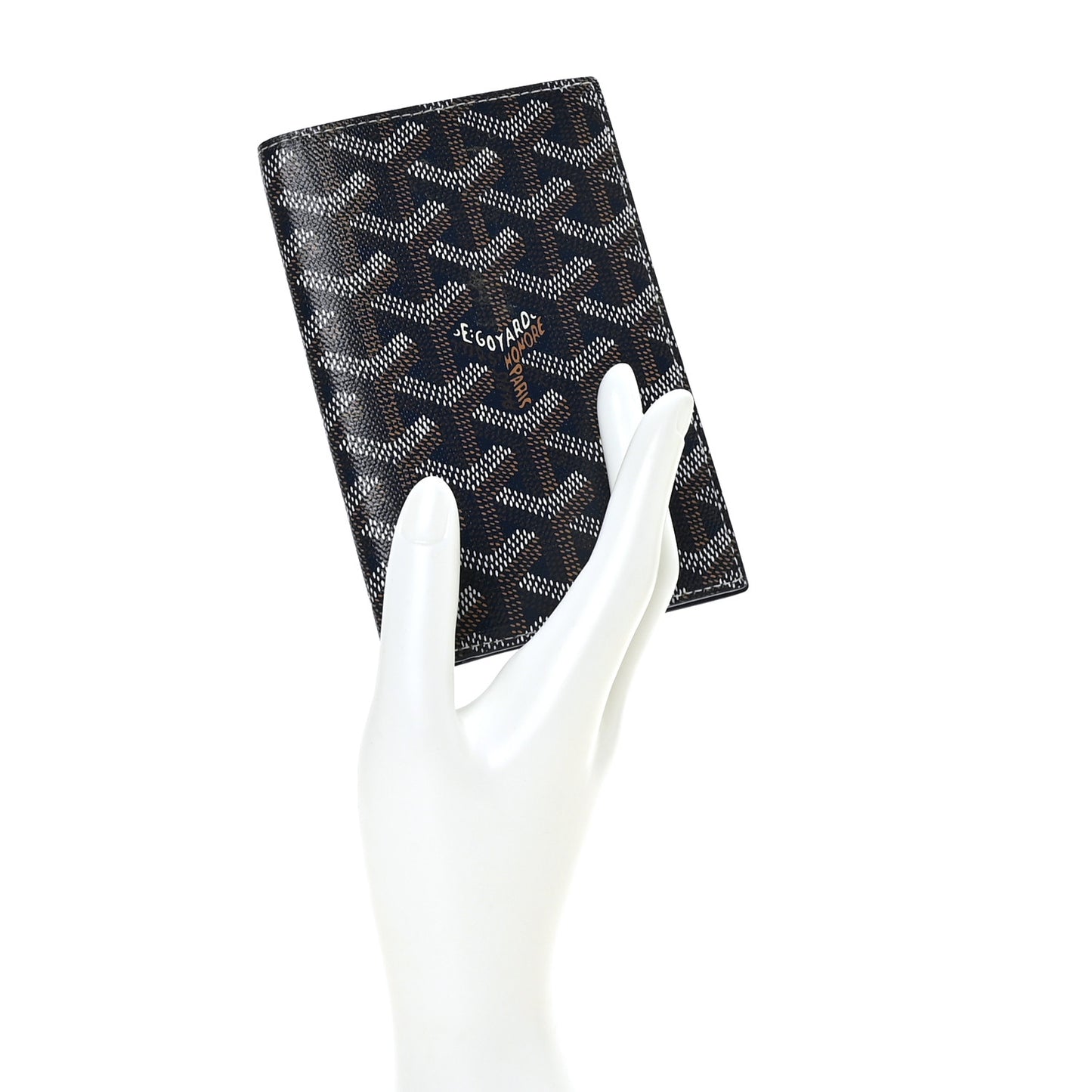 Goyardine Grenelle Passport Wallet Navy
