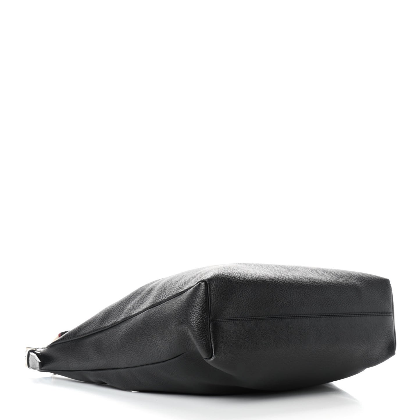 Grainy Leather Calfskin Hobo Black