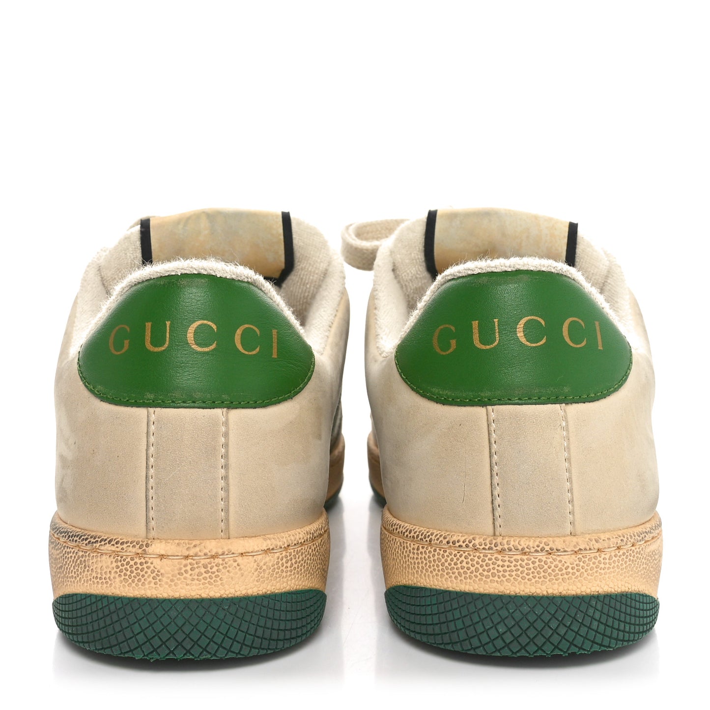 GG Monogram Nubuck Web Womens Screener Sneakers 40 New Sand Dusty Milk Vintage Green