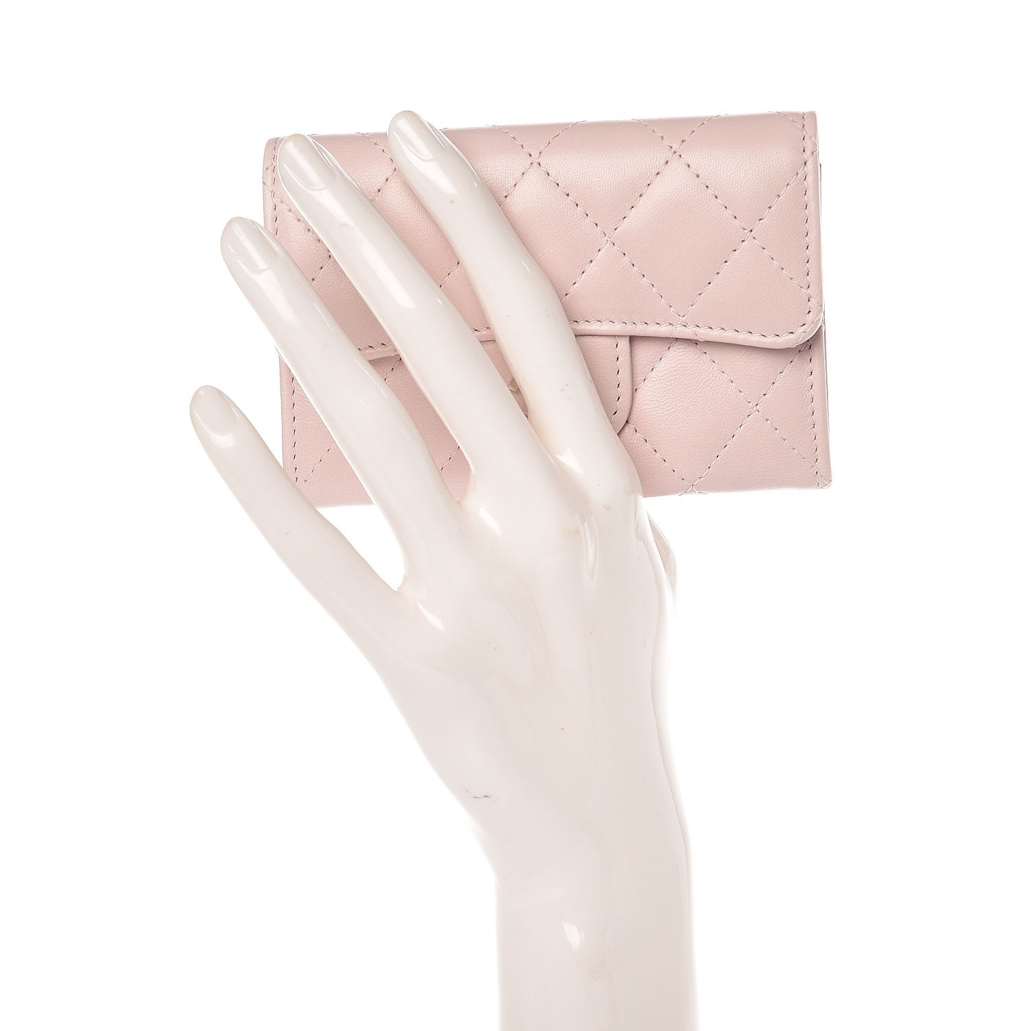 Chanel Lambskin Quilted Card Holder Light Pink 2 of 8