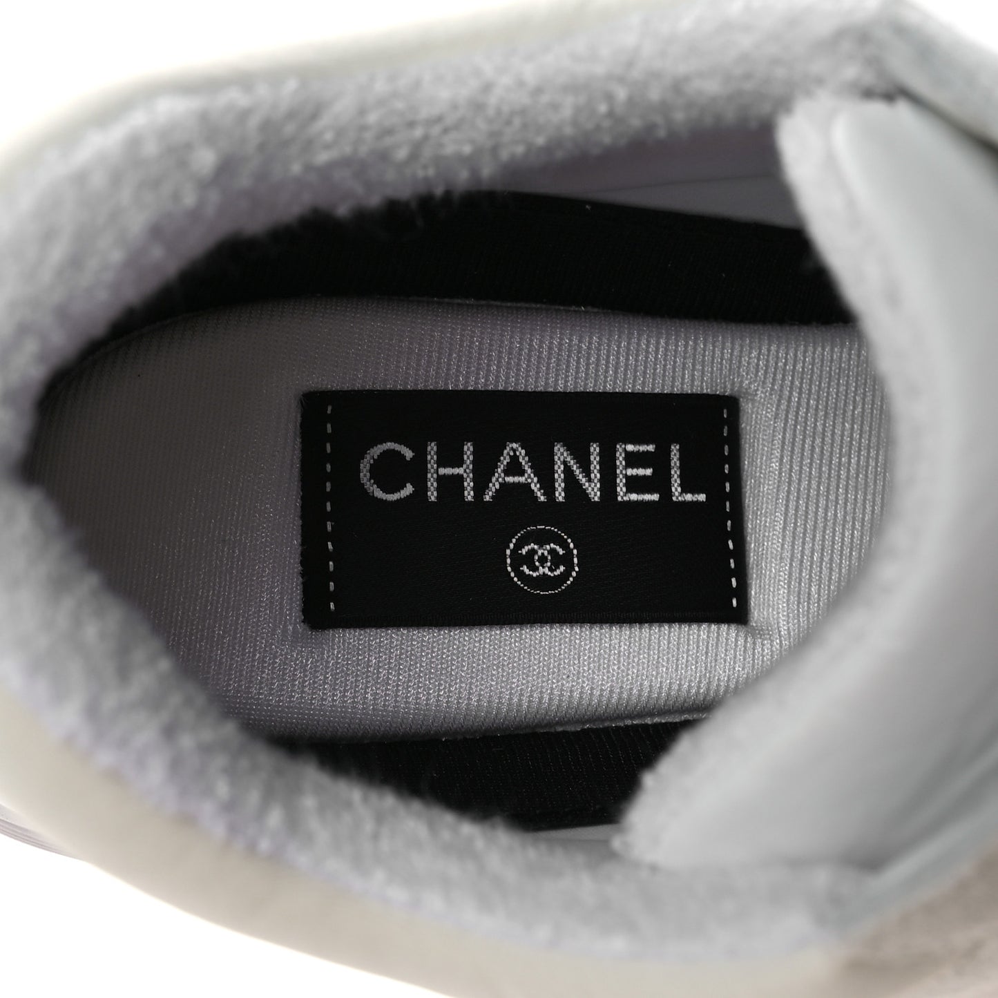 Suede Calfskin Fabric CC Sneakers 38.5 White