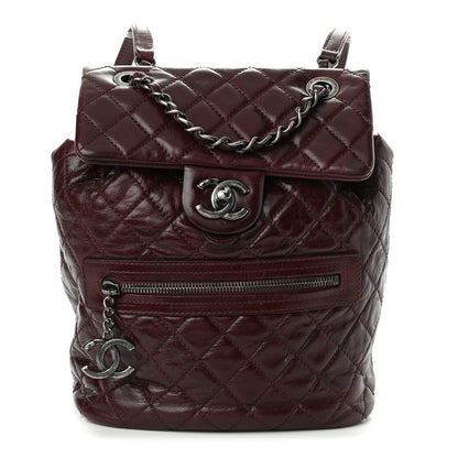 Chanel Glazed Calfskin Quilted Small Salzburg Backpack Burgundy 1 of 15