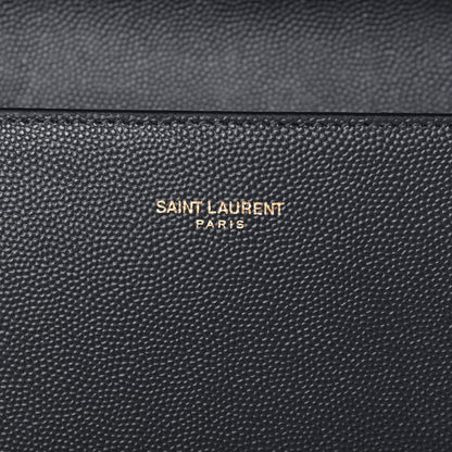 Saint Laurent Grain de Poudre Medium Classic Monogram Cassandra Top Handle Dark Smog 6 of 10