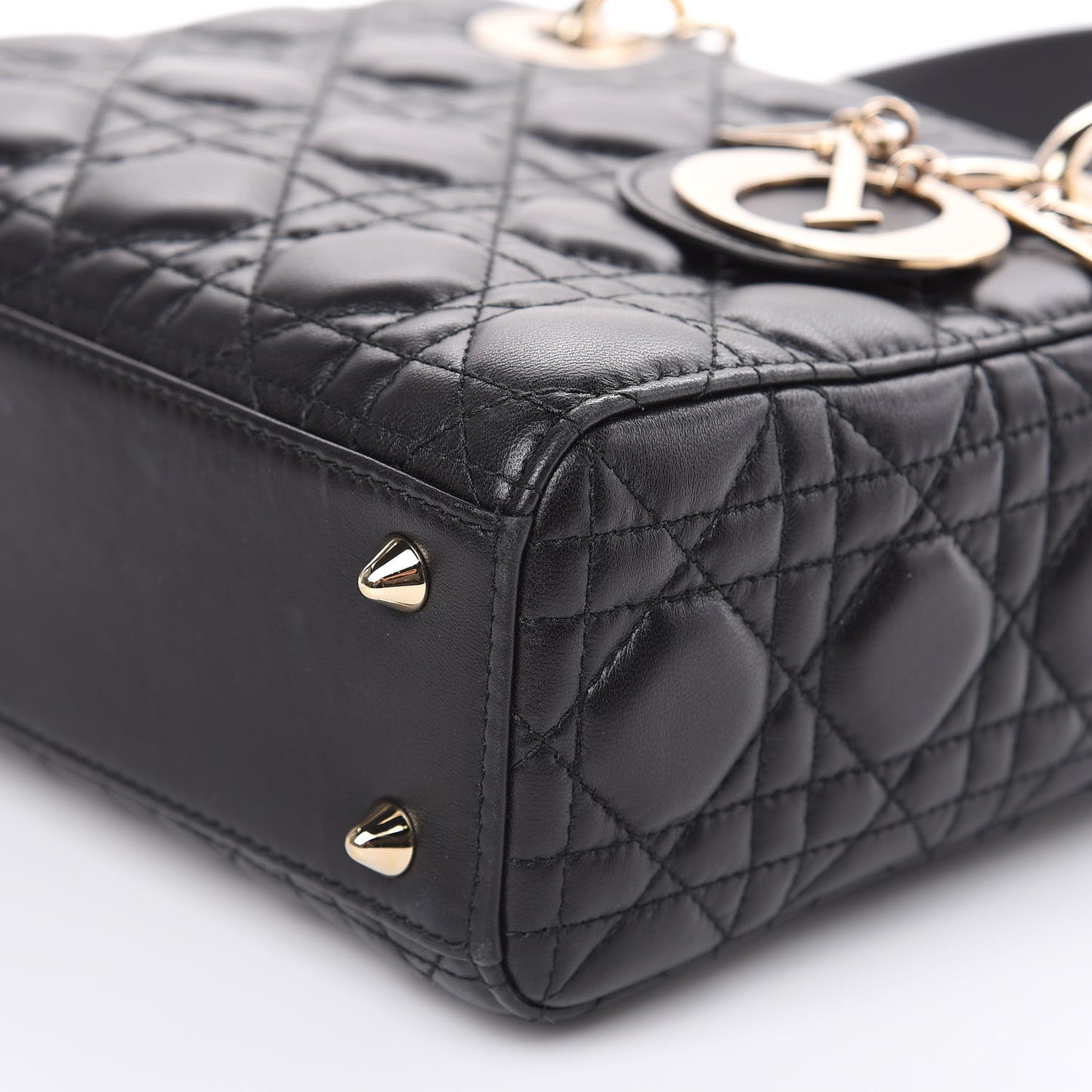 Lambskin Cannage Small Lucky Badges My Lady Dior Black