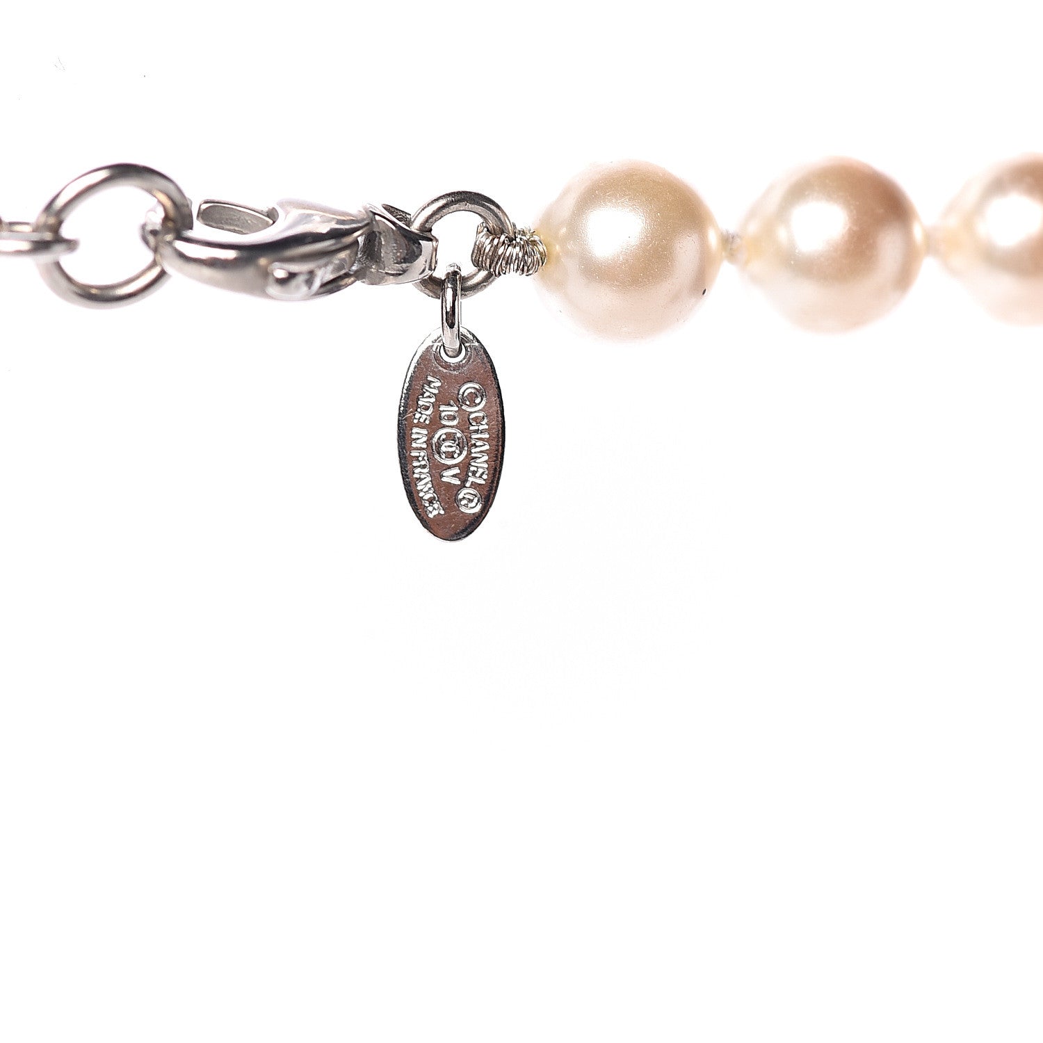 Chanel Pearl CC Long Necklace Silver 3 of 6