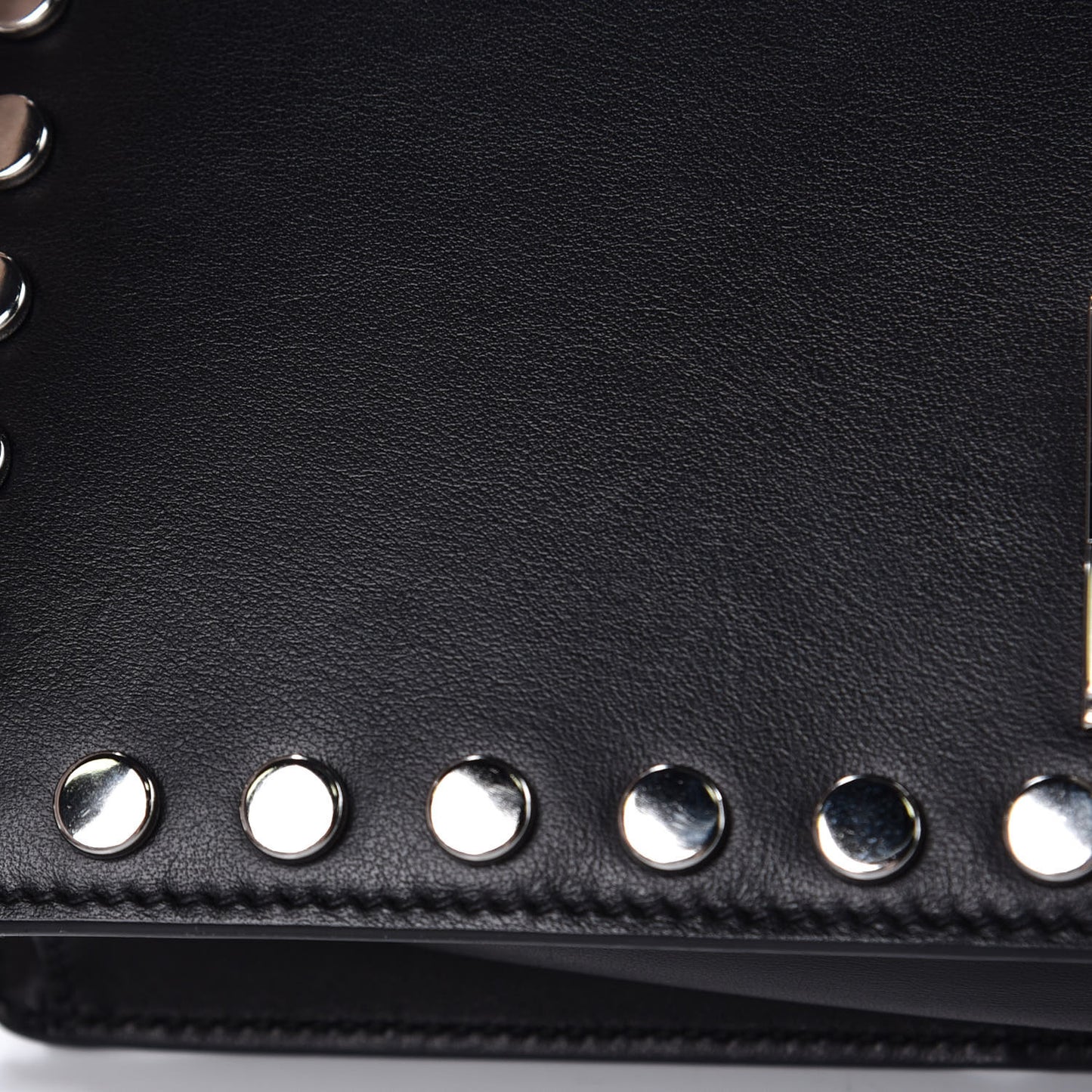 City Calfskin Orchid Print Studded Elektra Shoulder Bag Fuoco Black