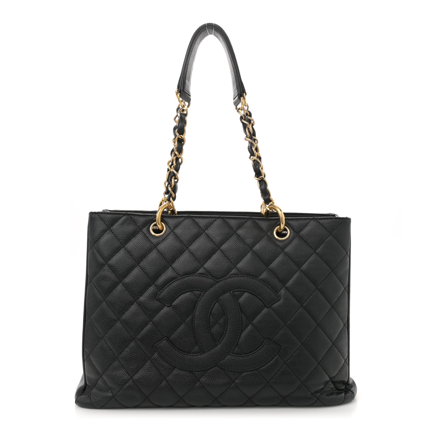 Caviar Quilted Grand Shopping Tote GST Black