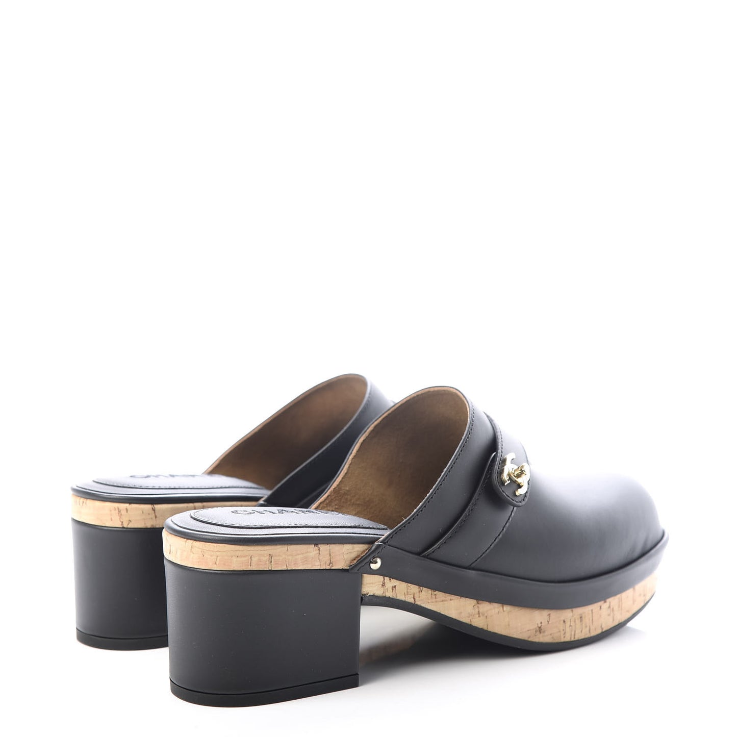 Calfskin CC Turn Lock Clogs 40 Black
