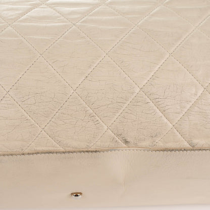 Chanel Glazed Lambskin Quilted North South XL Tote White 5 of 8