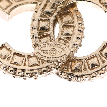 Chanel Crystal Timeless CC Earrings Light Gold 3 of 4