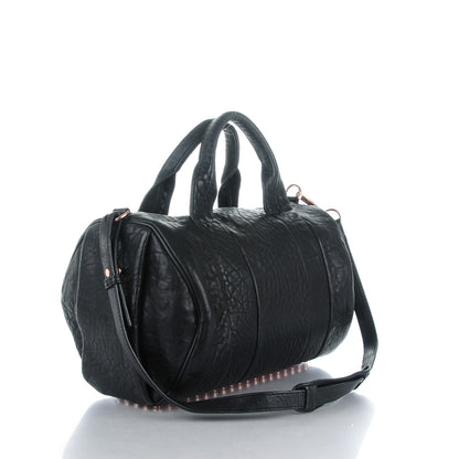 Alexander Wang Pebbled Lambskin Rocco Black Rose Gold Hardware 3 of 6