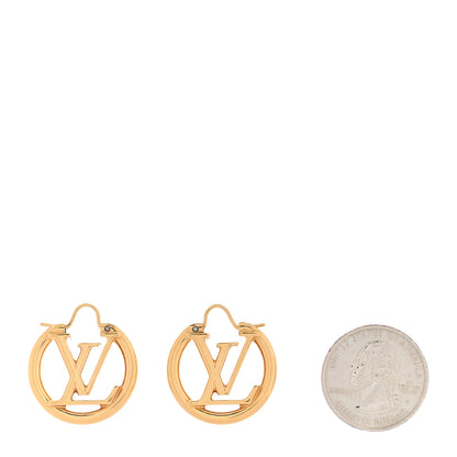 Louis Vuitton Metal Small Louise Hoop Earrings Gold 2 of 4