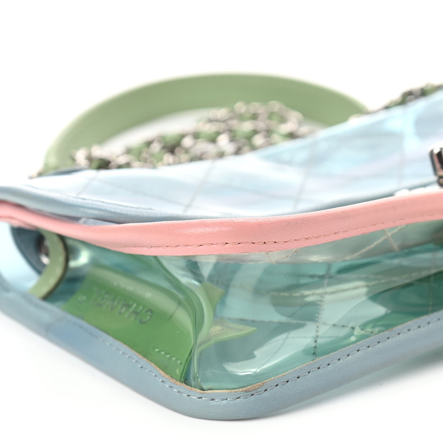 Chanel Lambskin PVC Quilted Mini Coco Splash Flap Blue Green 9 of 11