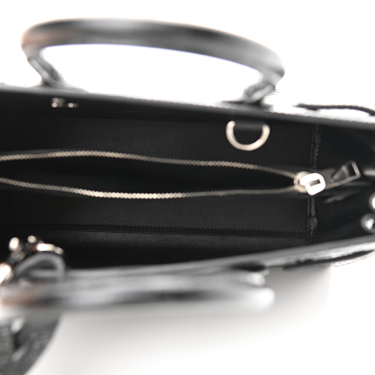 Calfskin Crocodile Embossed Baby Sac De Jour Black
