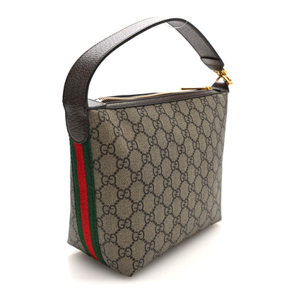 Gucci GG Supreme Monogram Textured Calfskin Web Super Mini Ophidia Shoulder Bag Beige Ebony New Acero 3 of 9