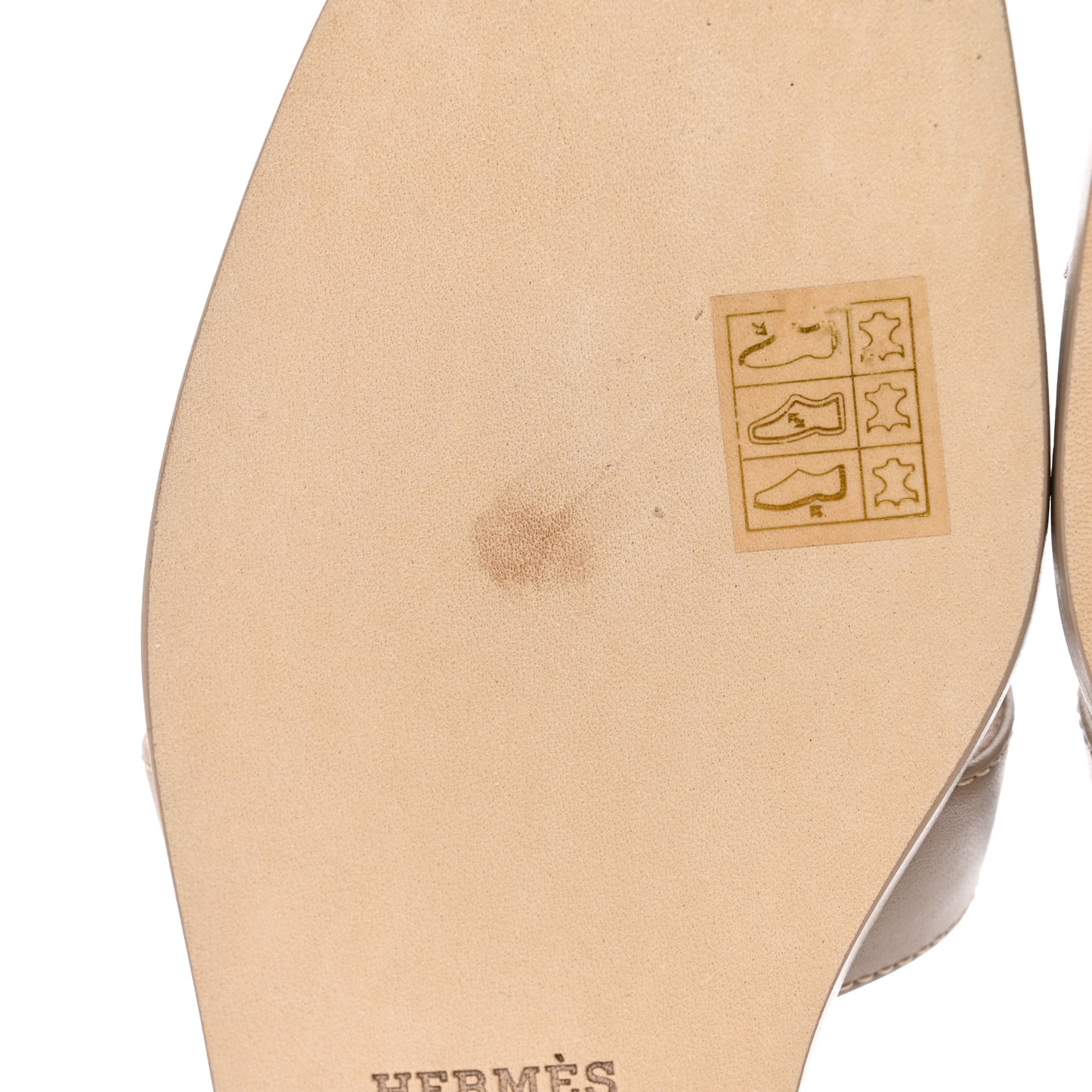 Box Calfskin Oran Sandals 37 Beige Mastic