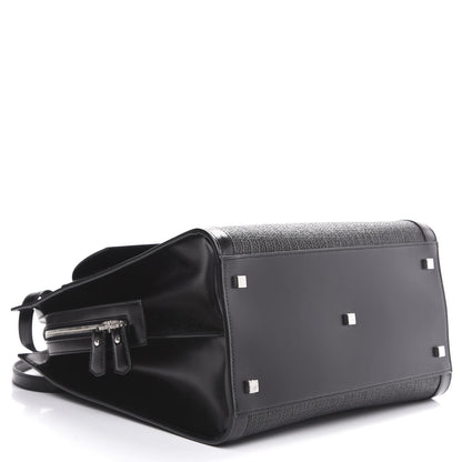 Saint Laurent Raffia Shiny Calfskin Large Uptown Tote Black 3 of 9