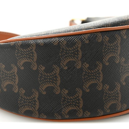 Celine Triomphe Canvas Calfskin Ava Shoulder Bag Tan 8 of 9