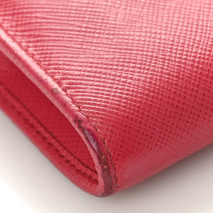 Prada Saffiano Metal Zip Around Key Holder Peonia 8 of 9