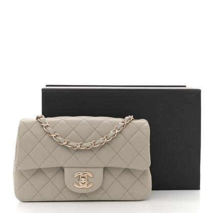 Chanel Lambskin Quilted Mini Rectangular Flap Grey 11 of 11