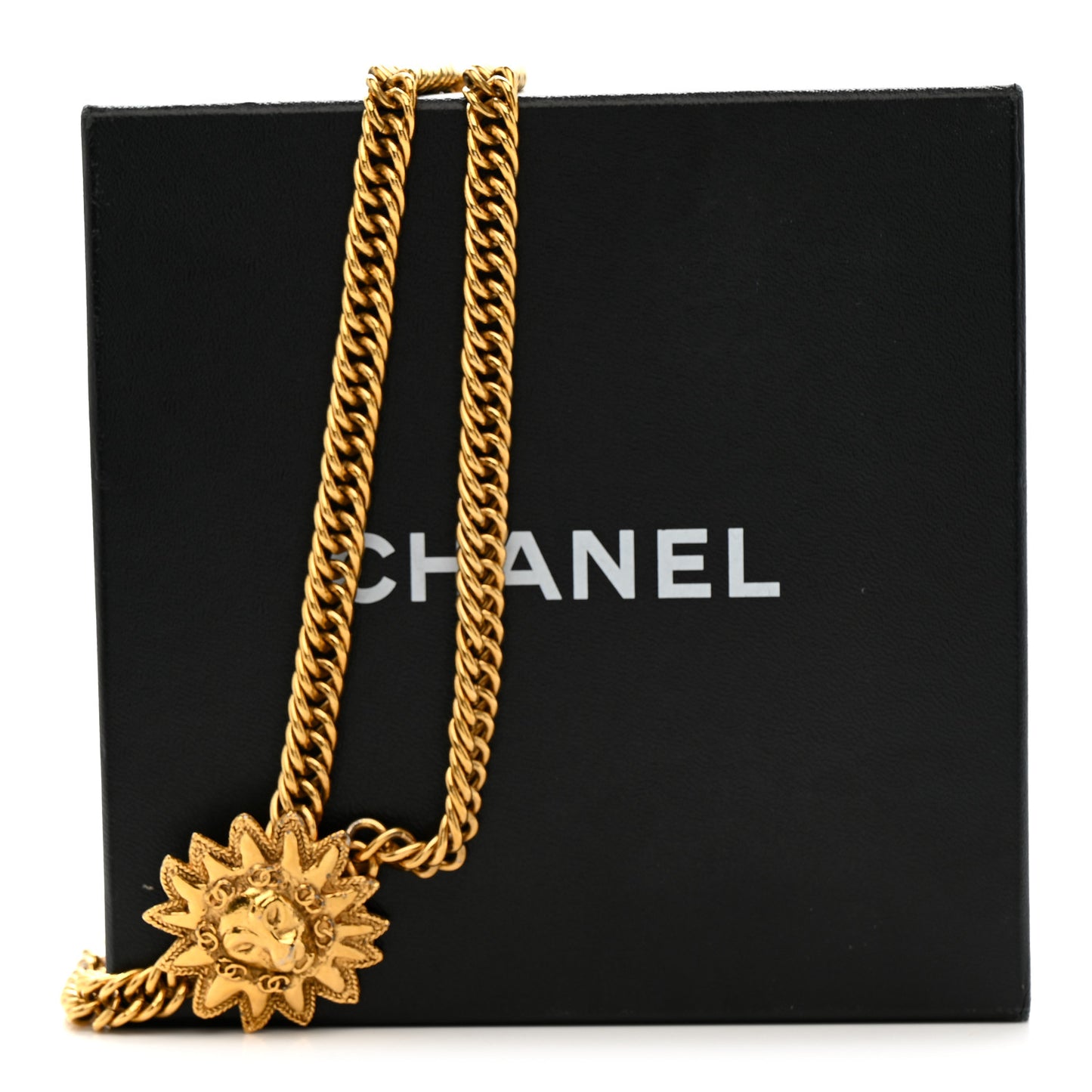 Metal Lion CC Double Chain Belt Gold