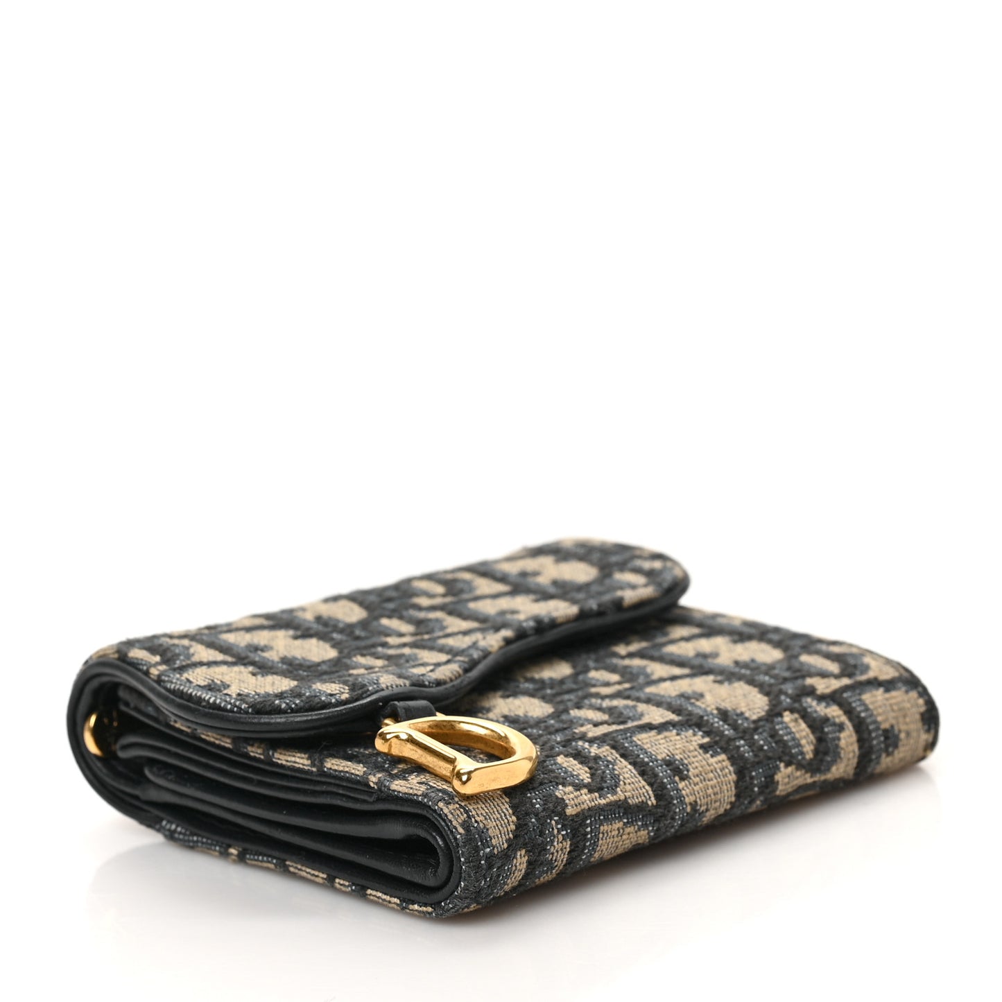 Oblique Saddle Lotus Wallet Blue