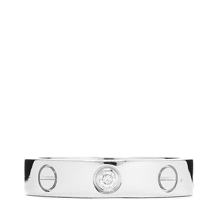 Cartier 18K White Gold Diamond 4mm LOVE Wedding Band Ring 48 4.5 1 of 3
