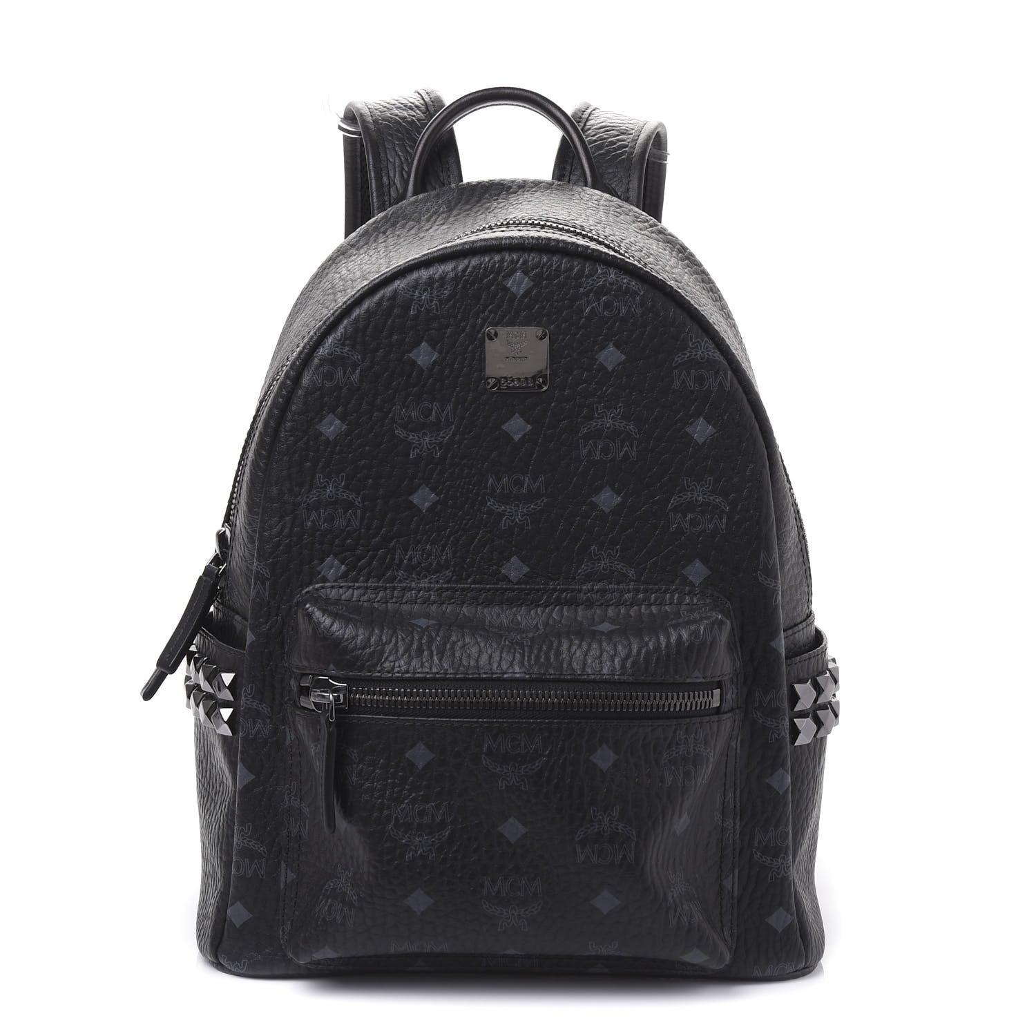 MCM Visetos Small Side Stud Stark Backpack Black 1 of 12