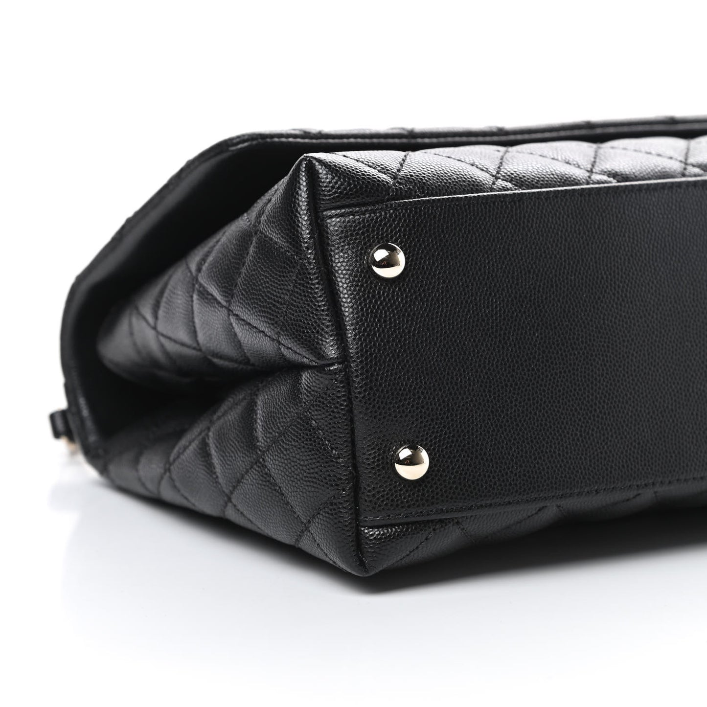 Caviar Quilted Small Coco Handle Flap Black