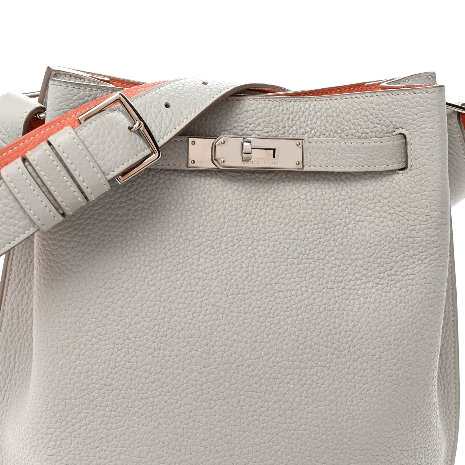 Hermes Taurillon Clemence Verso So Kelly 22 Gris Perle Crevette 8 of 11