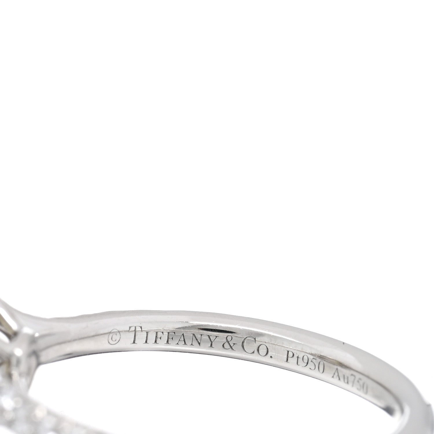 Tiffany Platinum 18K Yellow Gold Fancy Yellow Diamond .37ct Soleste Engagement Ring 50 5.5 4 of 4