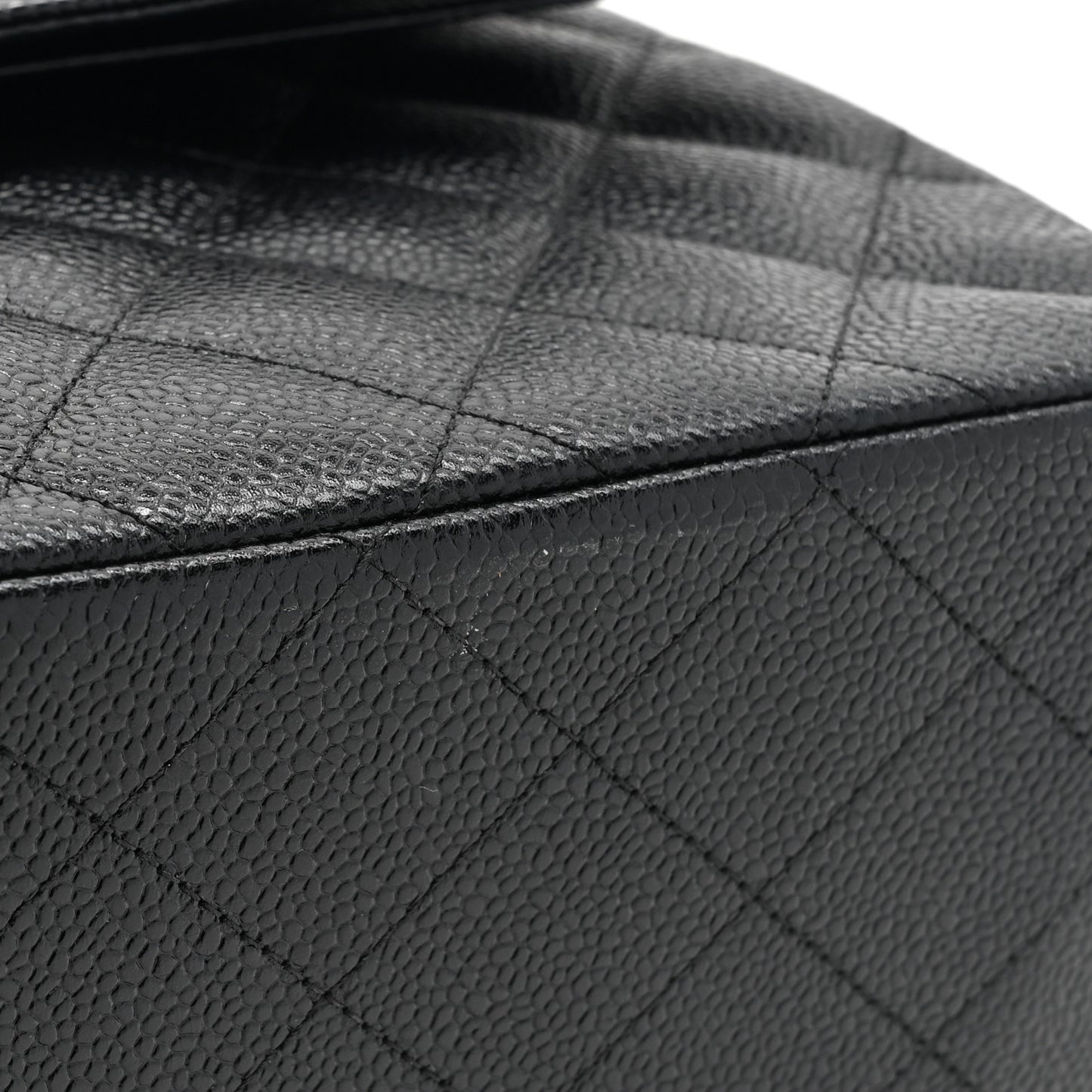 Caviar Quilted Jumbo Double Flap Black