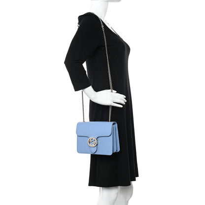 Gucci Dollar Calfskin Small Interlocking G Shoulder Bag Mineral Blue 2 of 9