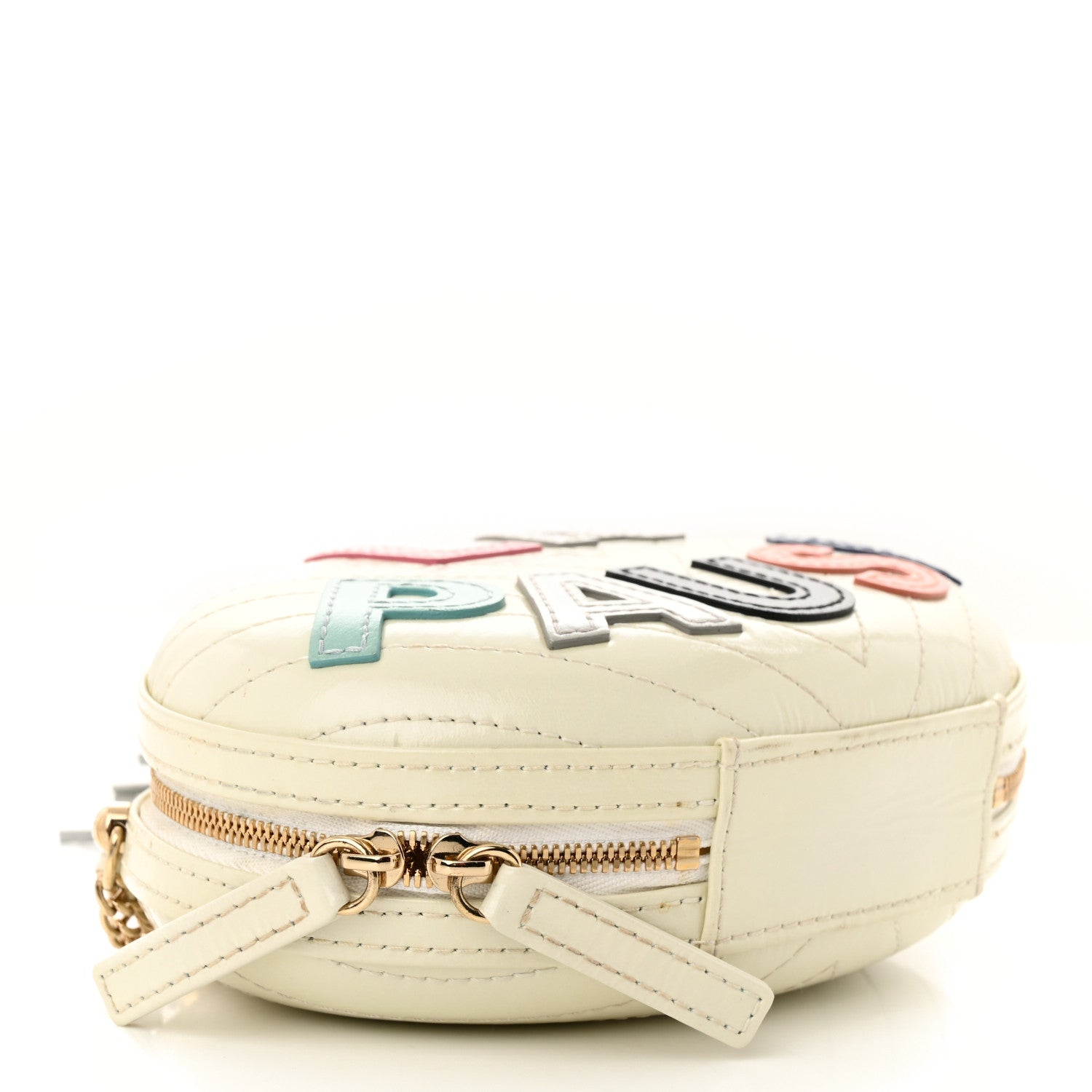 Chanel Embroidered Lambskin Chevron Quilted La Pausa Evening Bag White 4 of 14