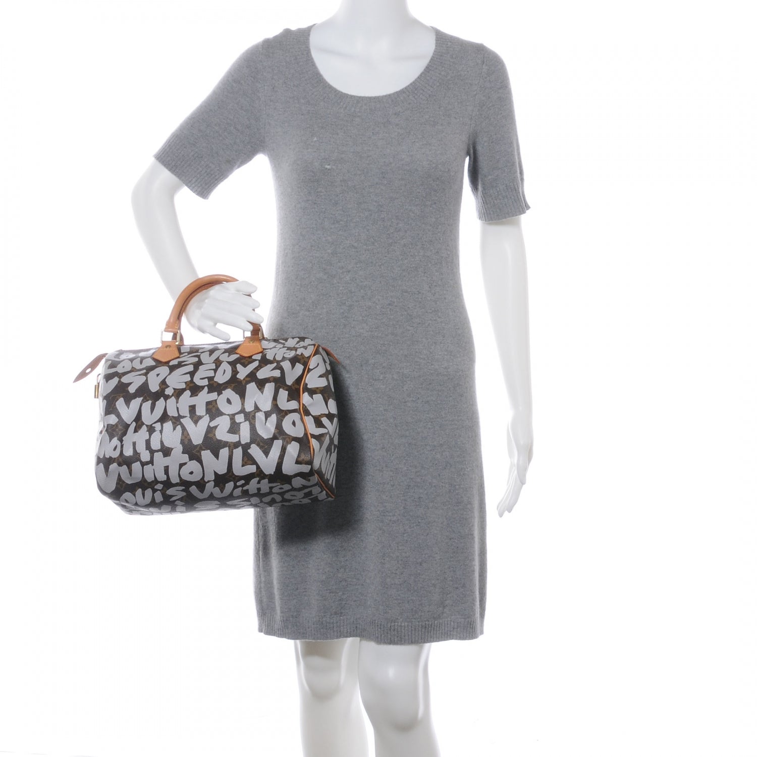Louis Vuitton Monogram Graffiti Speedy 30 Silver 2 of 8