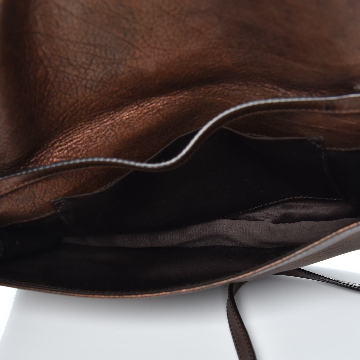 Saint Laurent Metallic Calfskin Byzance Flap Bronze 5 of 10