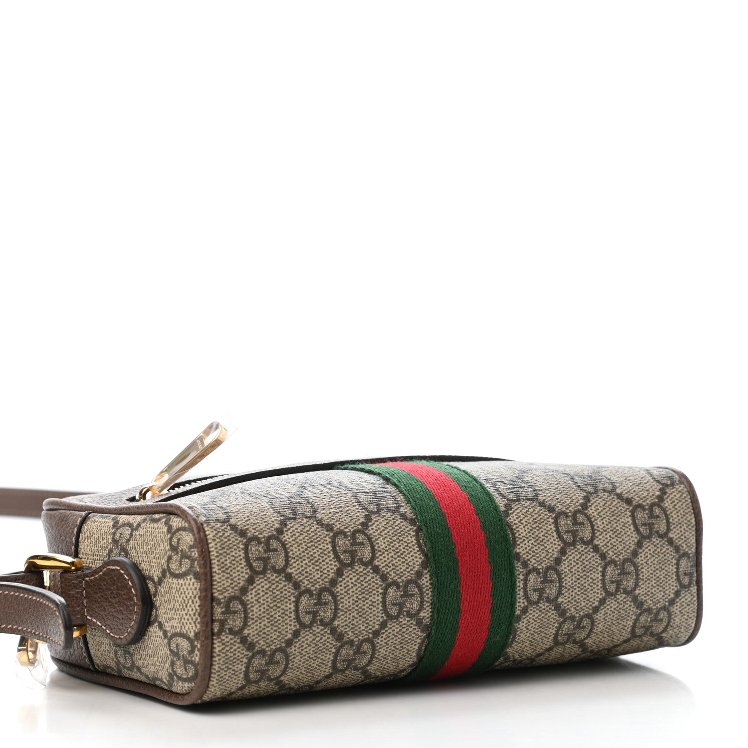 Gucci GG Supreme Monogram Web Mini Ophidia Shoulder Bag Brown 3 of 4