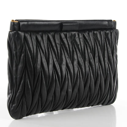 Miu Miu Leather Matelasse Lux Clutch Black 3 of 9