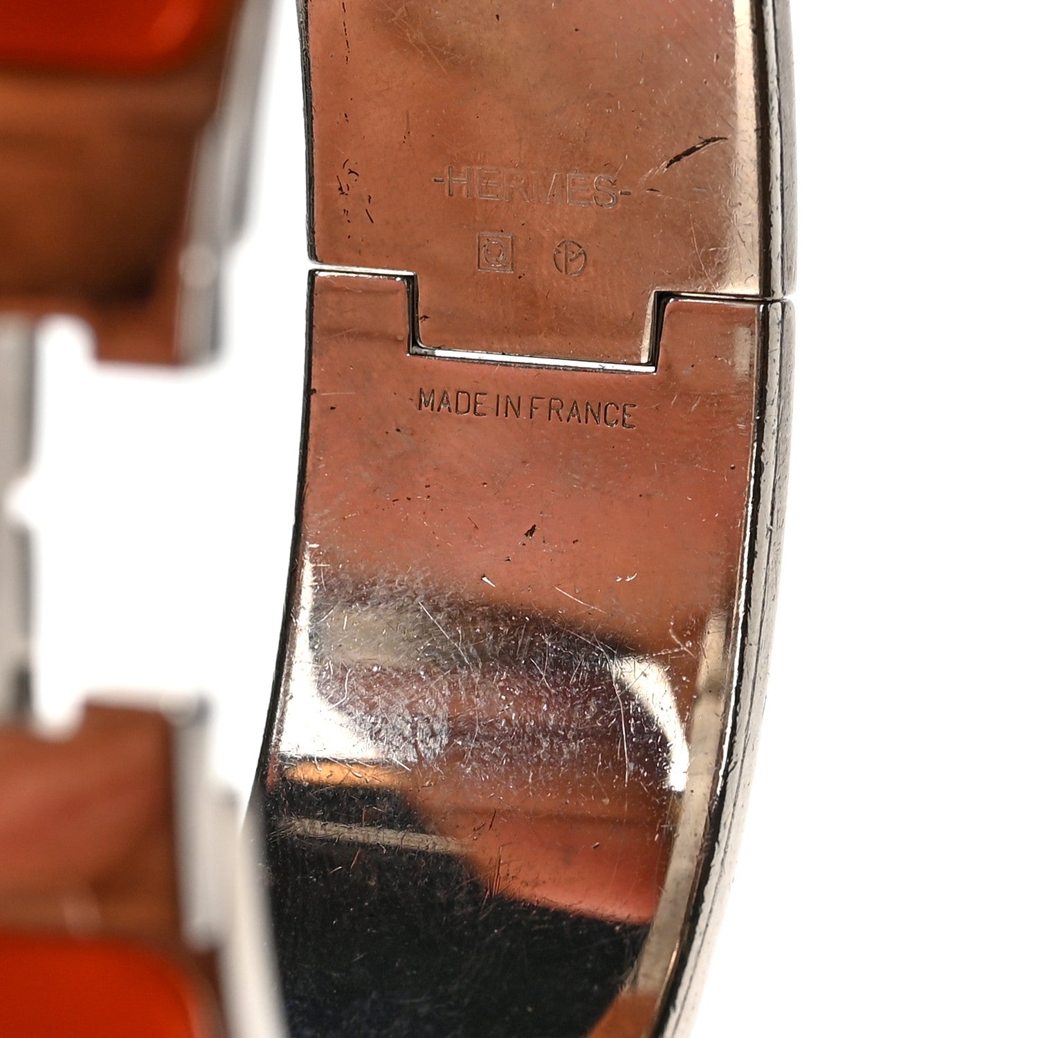 Hermes Enamel Wide Clic Clac H Bracelet GM Orange 4 of 4