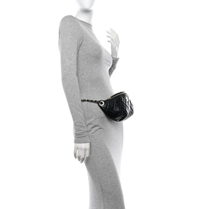 Chanel Lambskin Quilted Waist Bag Fanny Pack Black 3 of 13